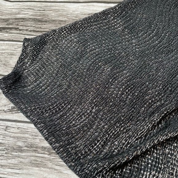 Loila Asymmetrical Sexy Glittery Blouse Top Shirt Gunmetal Gray S SM Small Light - Picture 7 of 11